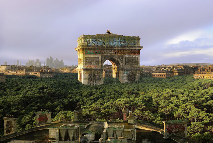 Chris Morin-Eitner - Paris King of Jungle Arc de Triomphe-Tirage Papier Métallique Kodak contrecollé-180 x 120 cm-2015 © Galerie W